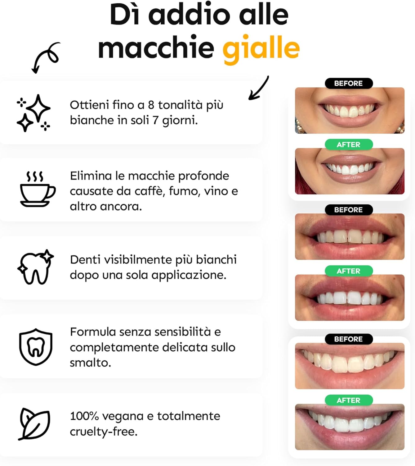 Detalle de Whites Beaconsfield Strisce sbiancanti per denti (28 strisce, 14 giorni) senza perossido