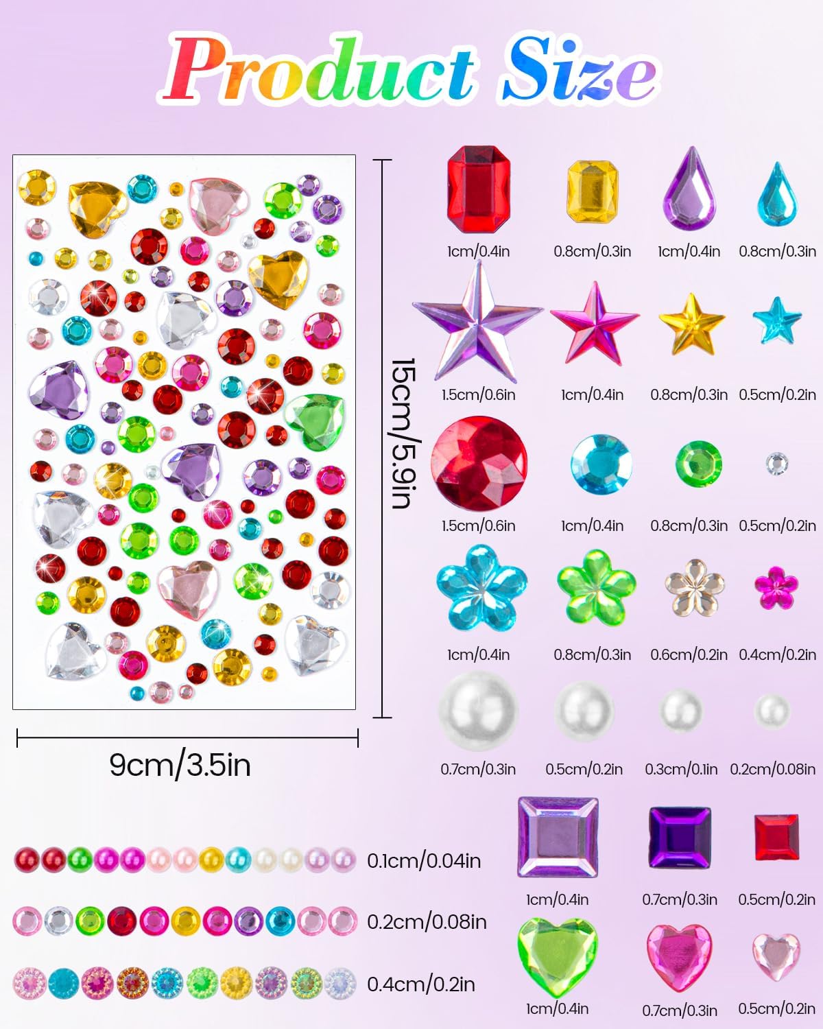 Thumbnail 1 de 6124Pcs Gem Stickers Self-Adhesive Gems 🎨