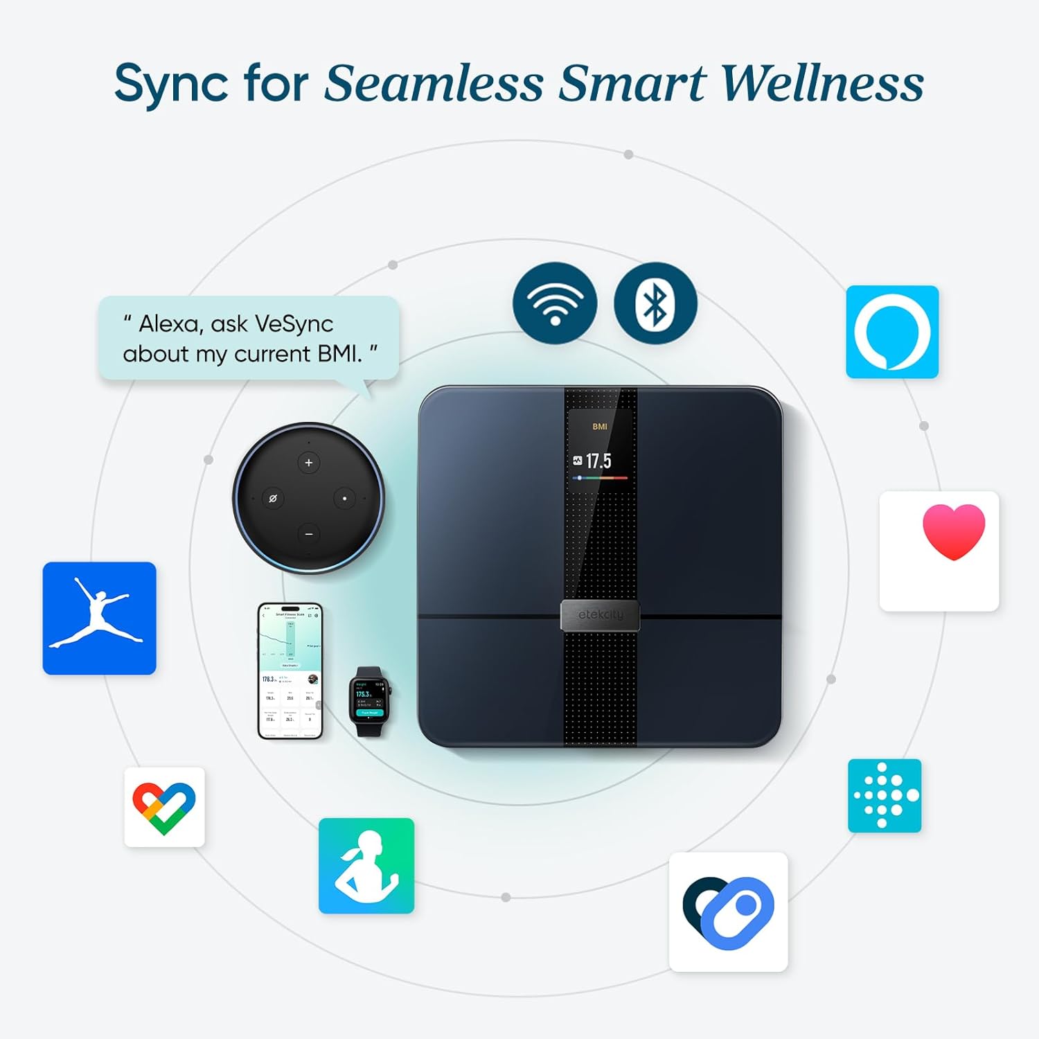 Detalle 2 de Etekcity Smart Body Scale for Fat, Weight & BMI 📈