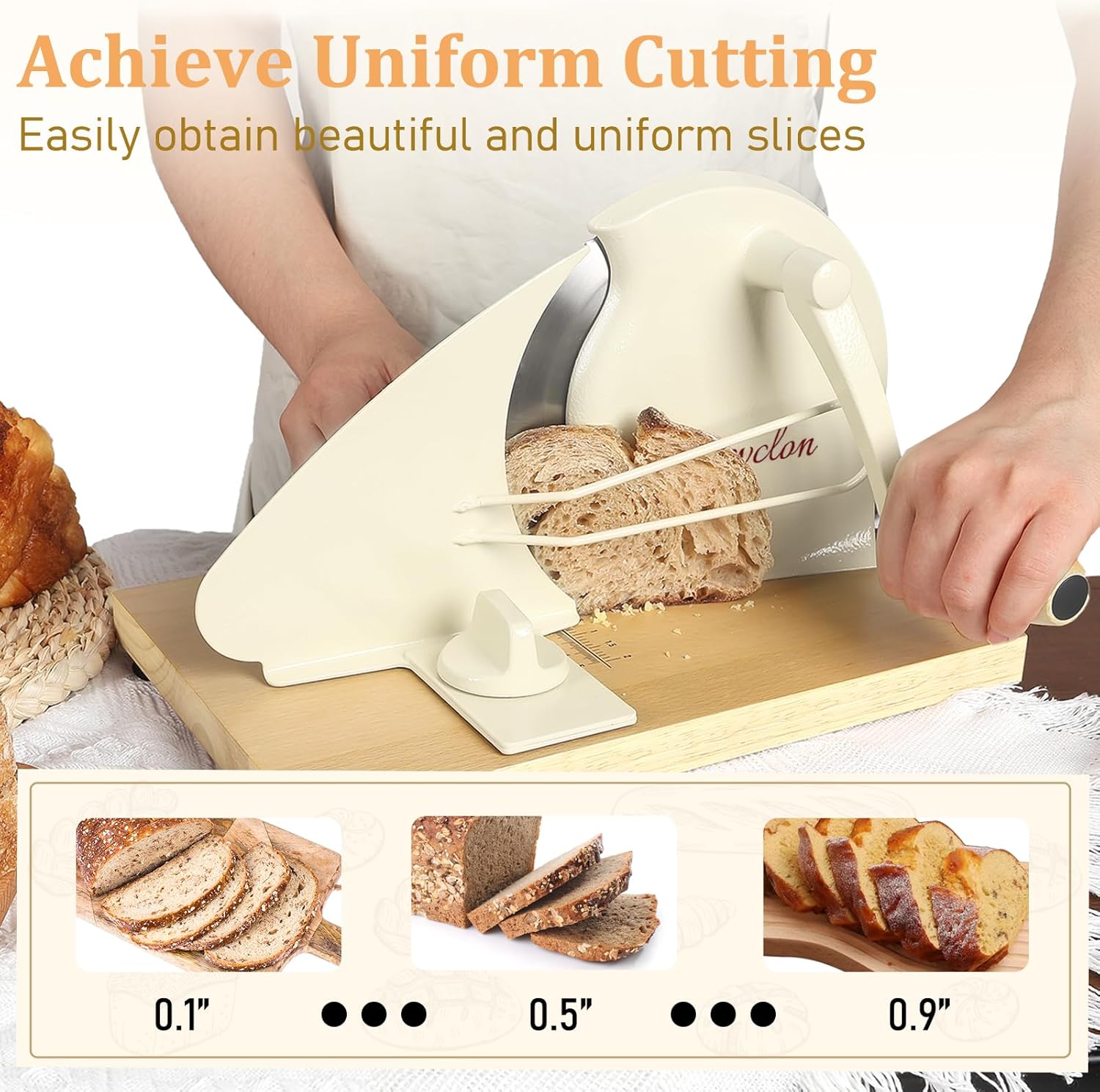 Thumbnail 1 de Upgraded Manual Bread Slicer 0.9" 🍞