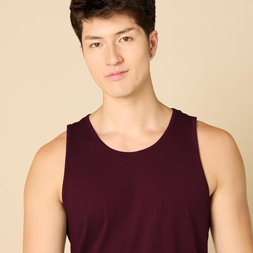 Detalle 2 de Amazon Essentials Camiseta de Tirantes de Ajuste Normal para Hombre en Burdeos – Talla L