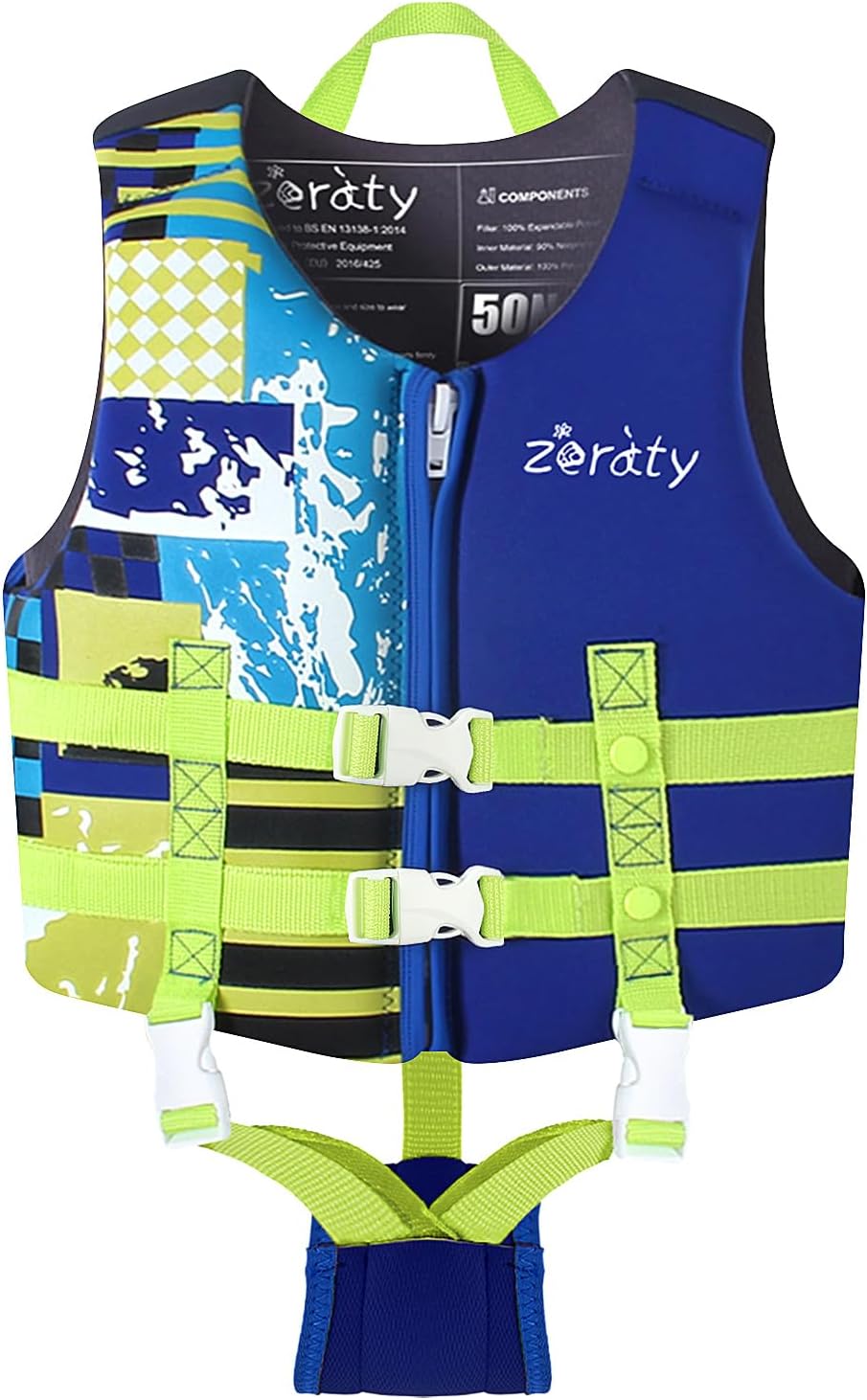 Zeraty Toddler Neoprene Swim Vest Kids Float Jacket (20–80 lbs) with Dual Adjustable Safety Straps