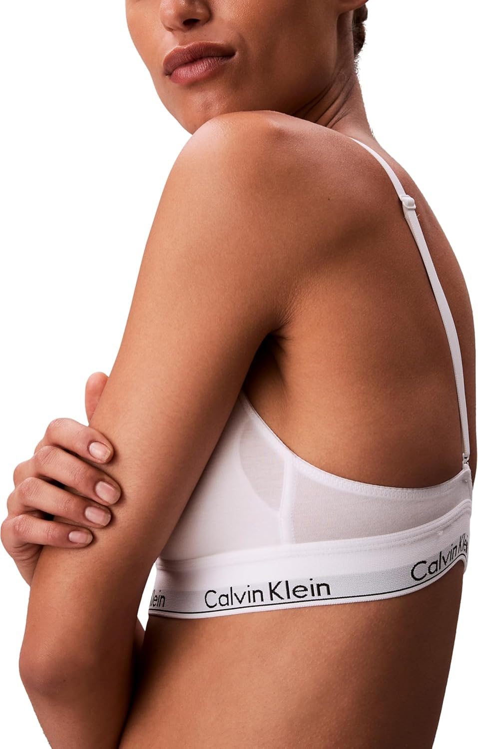 Detalle de Calvin Klein Donna Reggiseno a Triangolo Lightly Lined con Fascia Logo