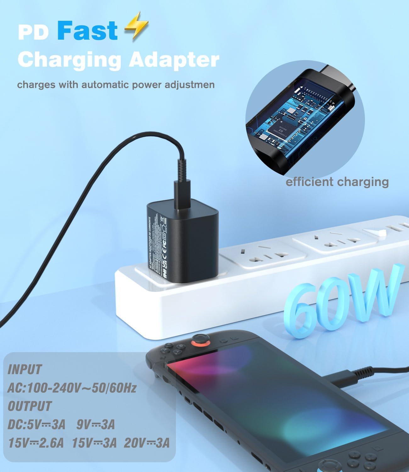 Thumbnail 5 de PURBHE Charger for Nintendo Switch 2 60W ⚡