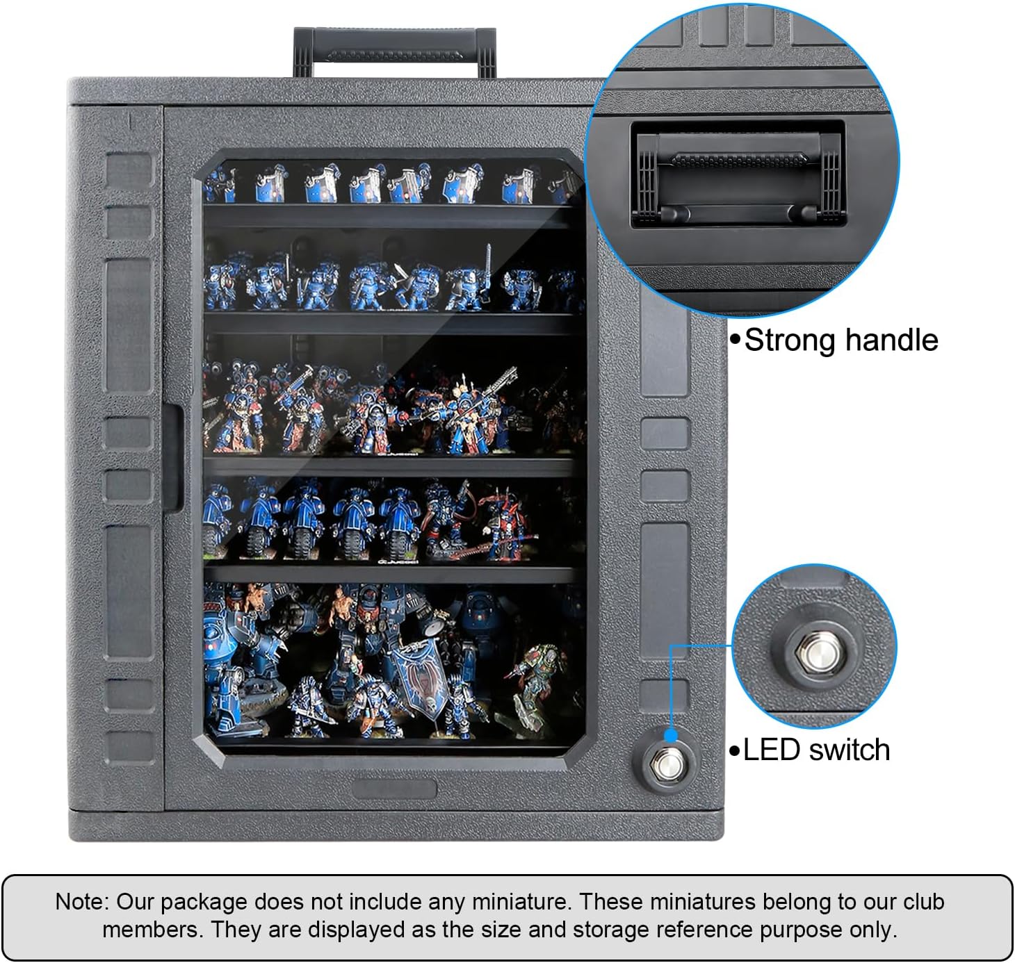 Thumbnail 2 de Jucoci miniatures storage case with LED light (large size, with 5 magnetic metal trays)