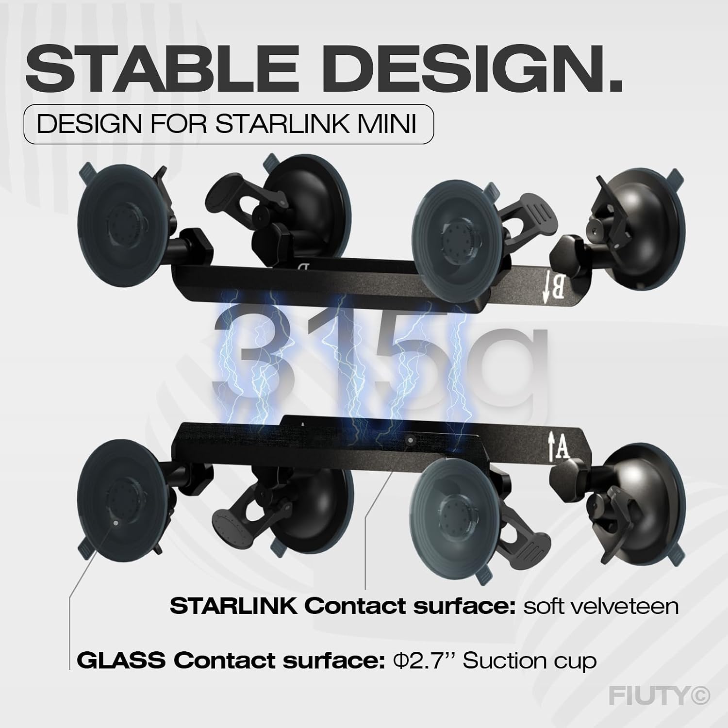 Detalle de FIUTY for Starlink Mini Suction Cup Mount: Solid, Tool-Free Car Mounting for Starlink Mini