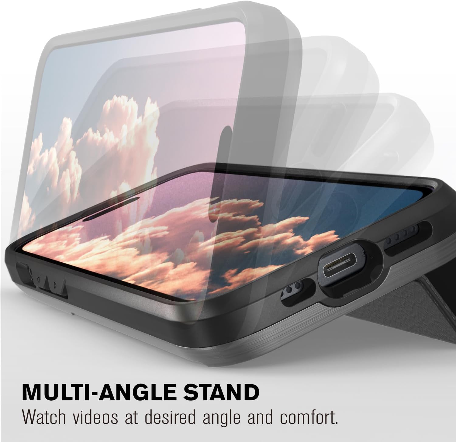 Thumbnail 3 de VENA vCommute for iPhone 15 Wallet Case (6.1-inch) with Kickstand, Military-Grade Drop Protection, Black