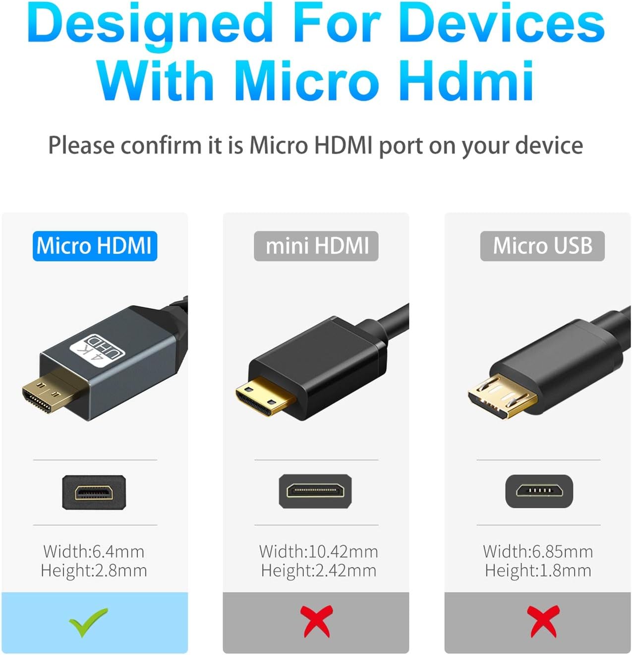 Thumbnail 6 de Twozoh Micro HDMI to HDMI Coiled Cable: Flexible, Compact 4K/3D Ready