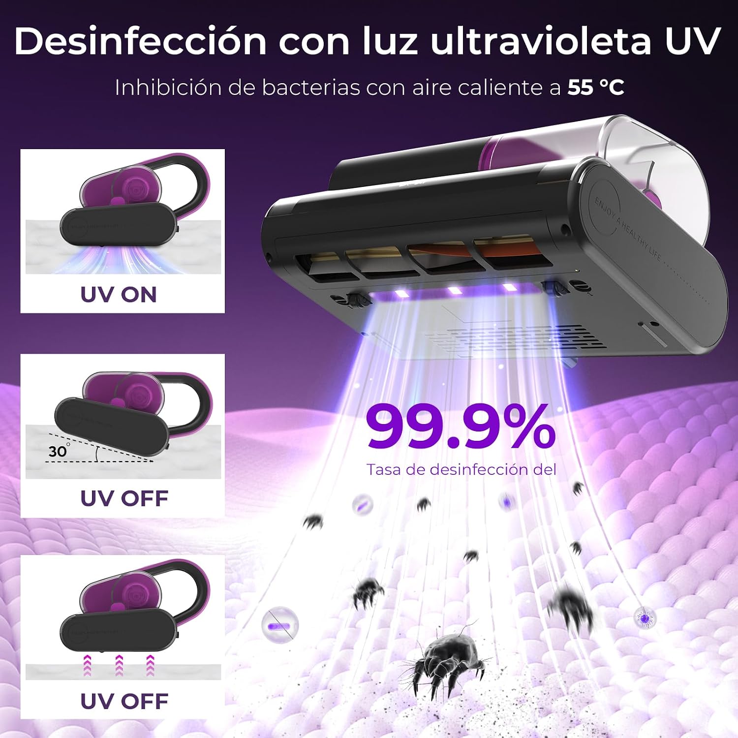 Thumbnail 2 de Bear Aspirador Antiácaros con Luz UV-C y 15 kPa