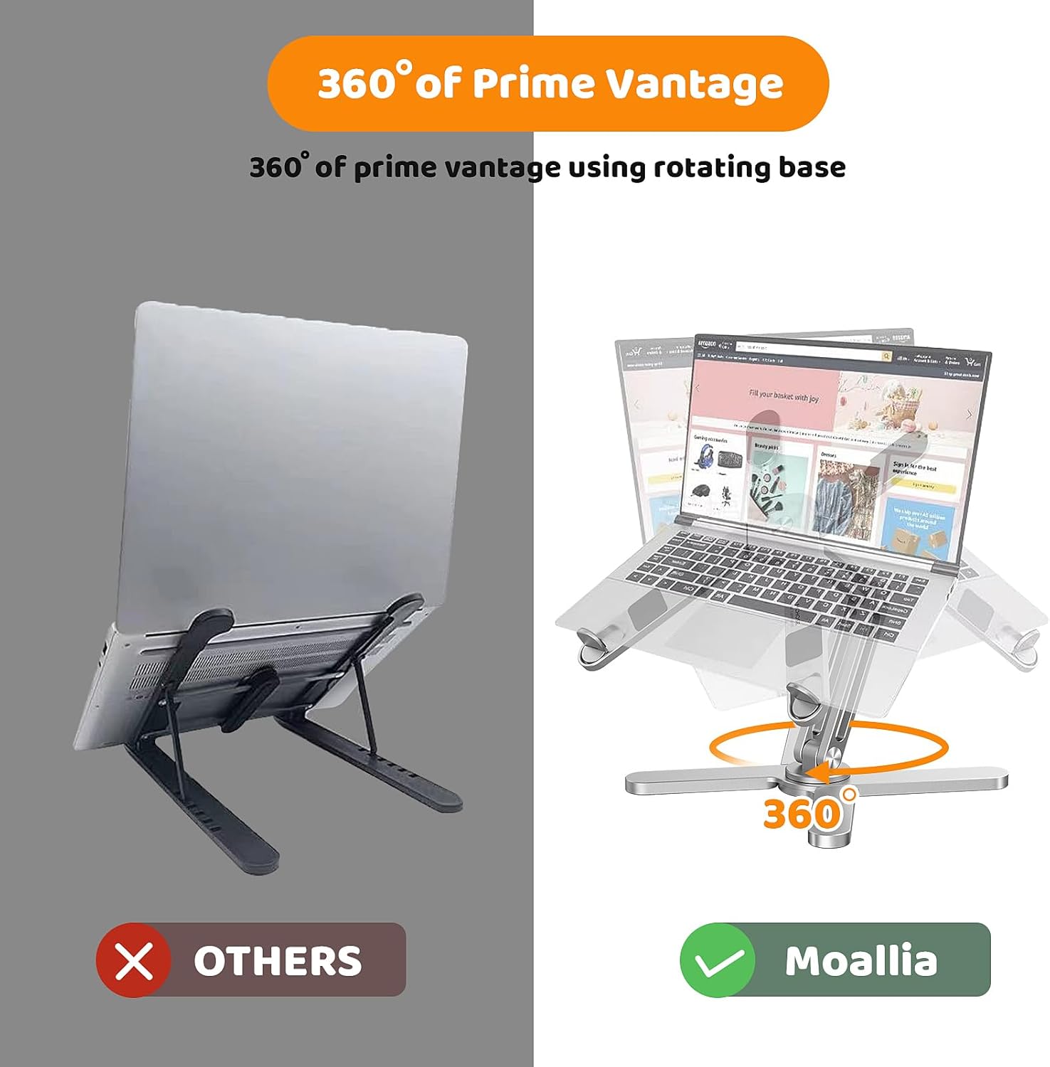 Detalle de Moallia Laptop Stand 16-inch Rotating Base