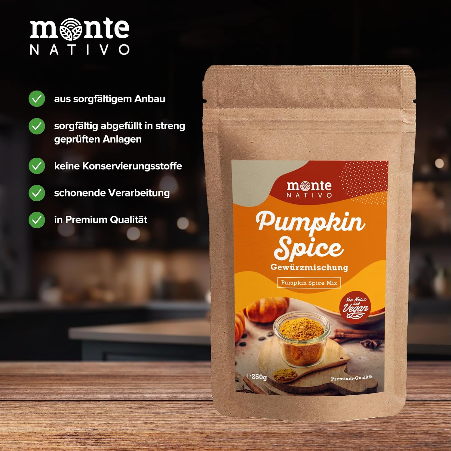 Detalle de Pumpkin Spice Monte Nativo (250 g) – Kürbis Gewürz