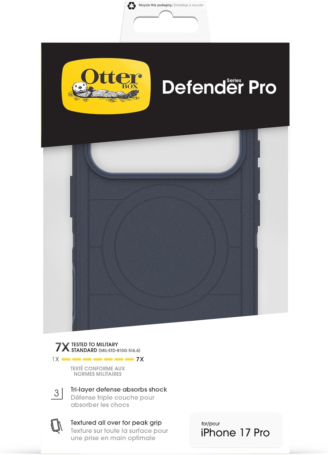 Detalle 2 de OtterBox Defender Series Pro MagSafe Case for iPhone 17 Pro – Ultra-Rugged, 7x Military Drop Tested
