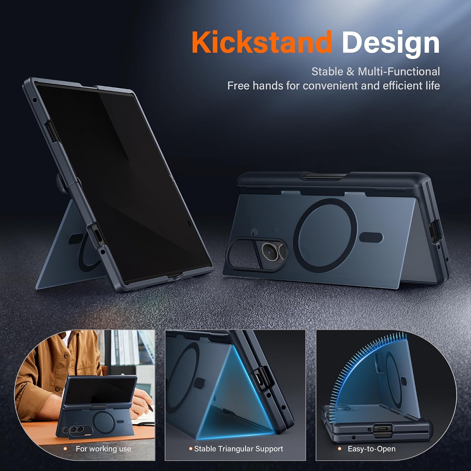Detalle 1 de MOBOSI Galaxy Z Fold 8 Ultra Case with Stylus, MagSafe, Privacy Screen and Stand