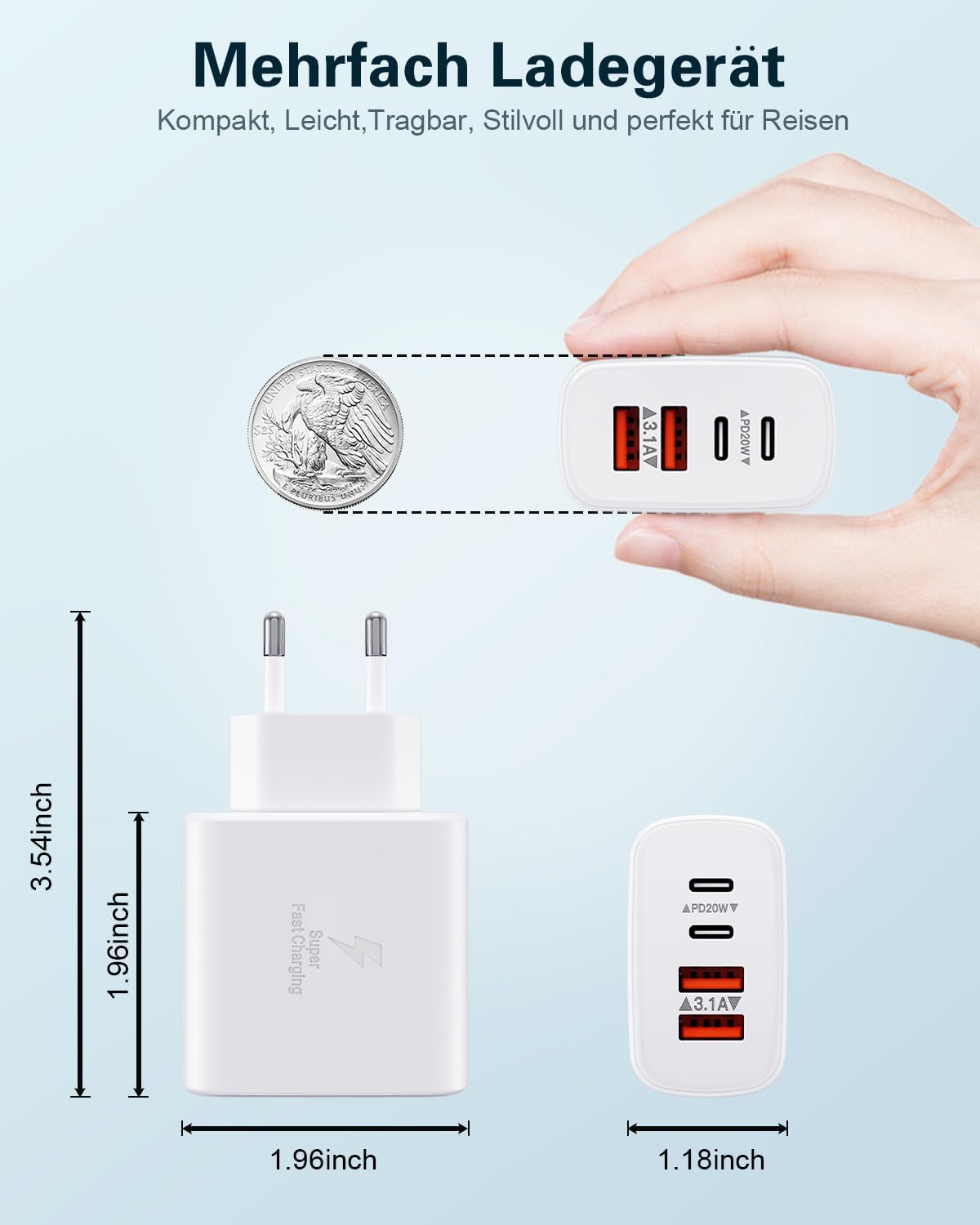 Thumbnail 4 de USB C Ladegerät 4 Ports für iPhone und iPad ⚡