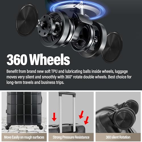 Thumbnail 2 de ATX Luggage Medium 65L Suitcase with 4 Dual Spinner Wheels and TSA Lock