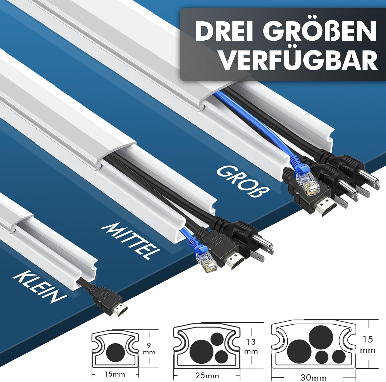 Thumbnail 6 de shinfly 2,4 m Kabelkanal Weiß 🧰