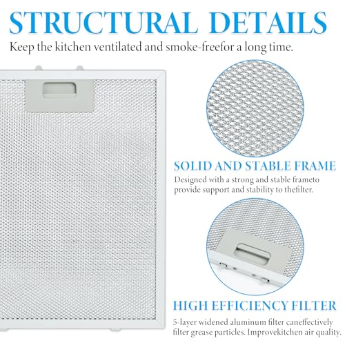 Detalle 2 de NIXRET 2Pcs Cooker Hood Grease Filter (320x260x9mm) – 5-Layer Aluminum Mesh, Universal Replacement