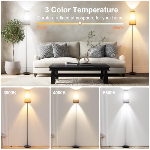 Thumbnail 1 de Wudyfei LED Floor Lamp, 67" Tall, Black – 9W Bulb with 3 Colour Temperatures