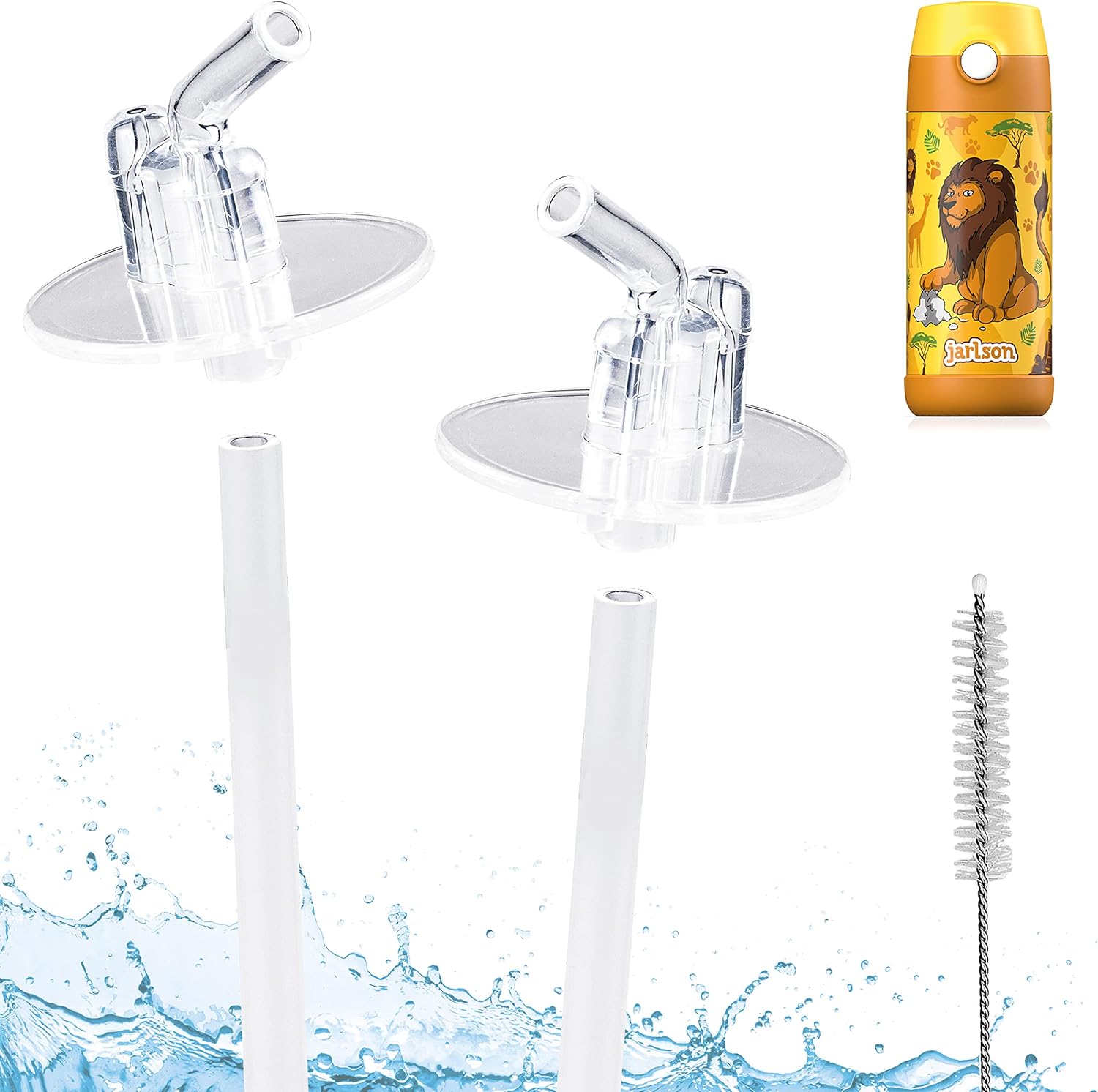 Detalle de Jarlson Cannucce di Ricambio per Borraccia 350 ml – 2 Bocchini in Silicone + 2 Estensioni PE