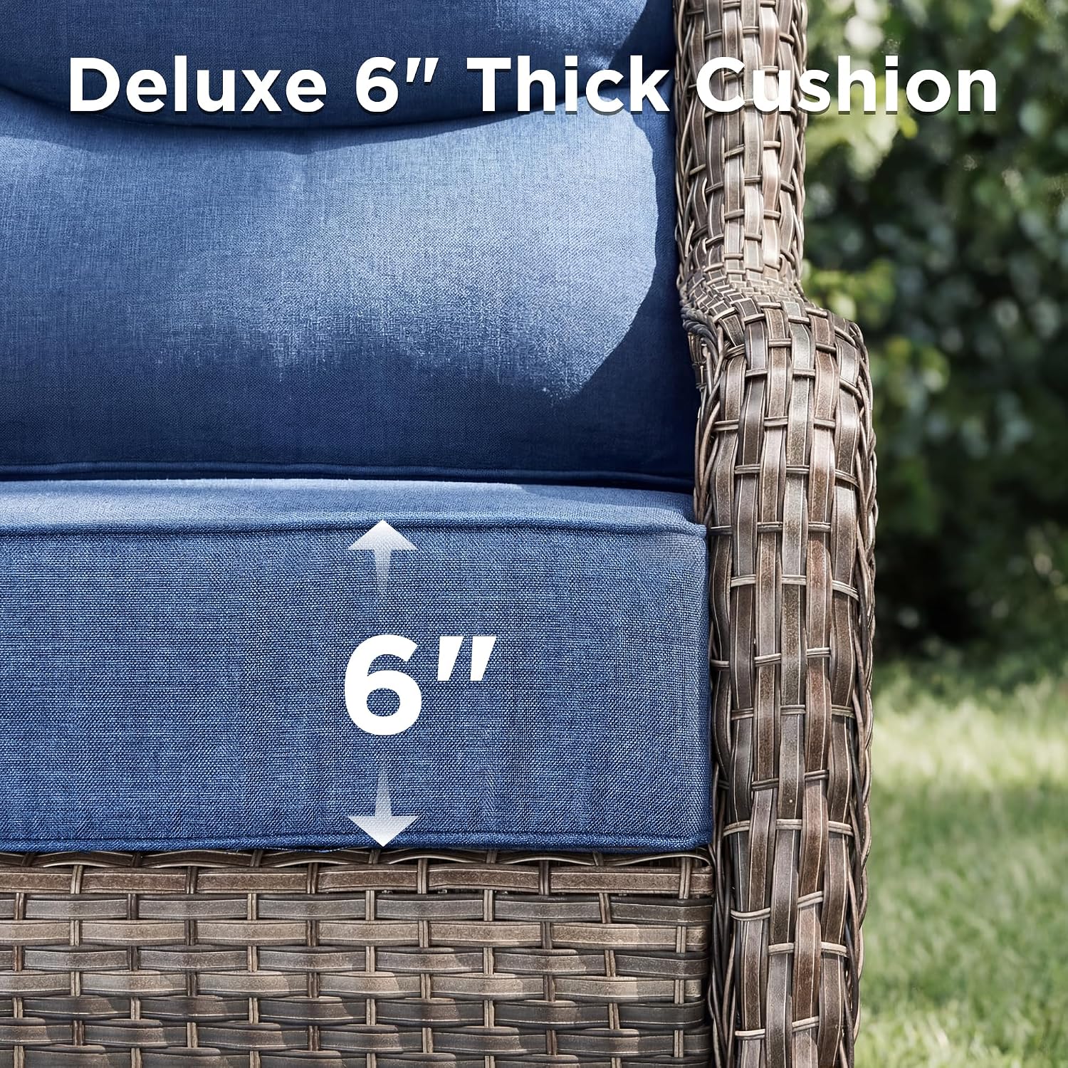 Thumbnail 6 de Jelwaly JELA-SWTBWFS-5-ZY-SF-JT-GYBL 5-Piece Wicker Patio Set