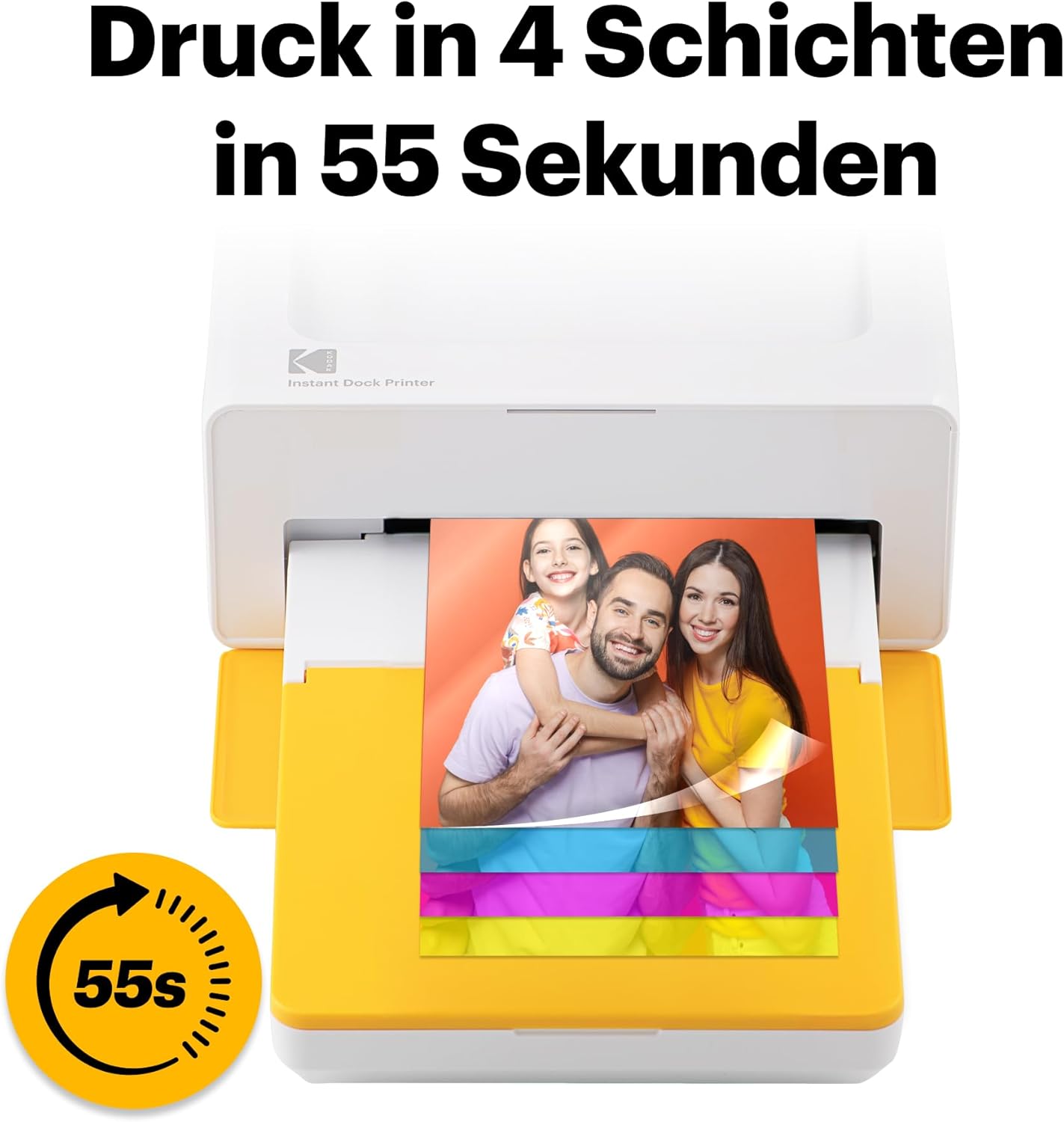 Detalle de KODAK Dock Plus Foto-Drucker 4PASS für Smartphones – 10×15 cm Sofortdruck mit 40-Blatt-Bundle