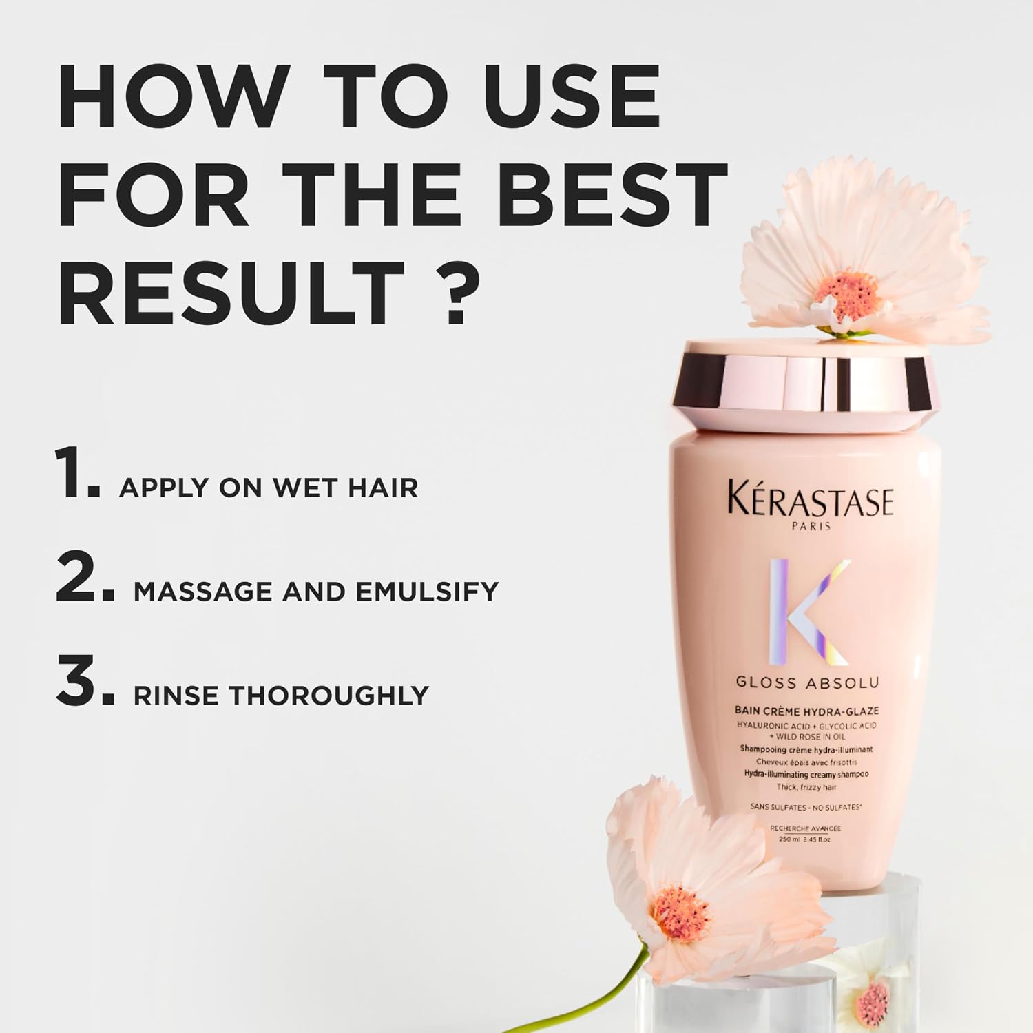 Thumbnail 6 de Kérastase Gloss Absolu Bain Crème Hydra-Glaze Shampoo: Hydration, Shine and Curl Definition
