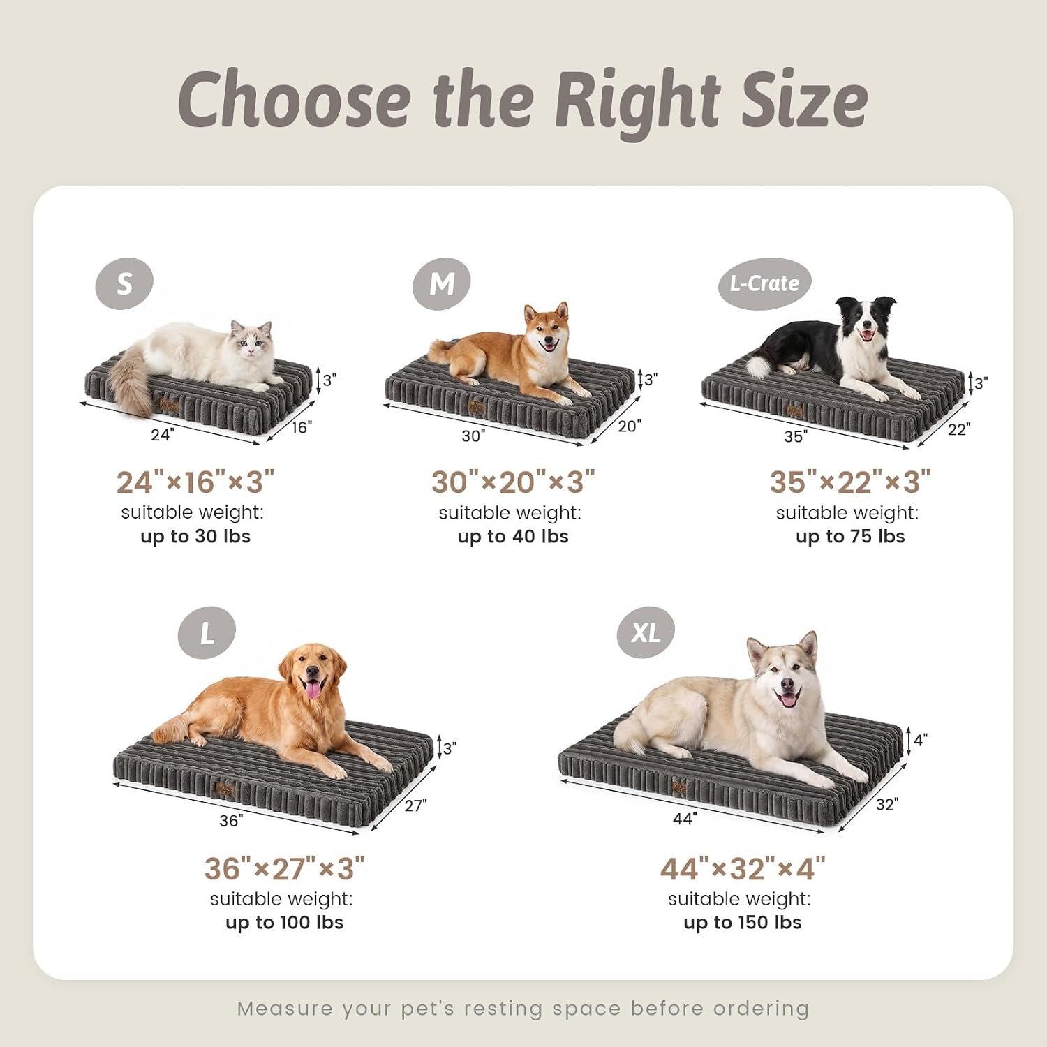 Detalle 2 de COZY KISS CK26BS002 Orthopedic Dog Bed, 30 x 20-Inch, Washable Cover