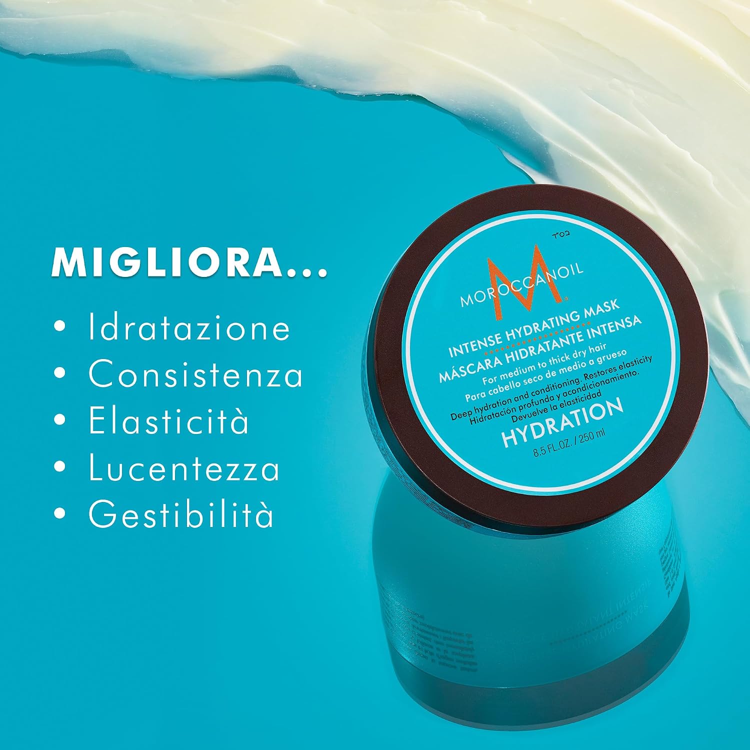 Detalle de Moroccanoil Maschera Idratante Intensiva per capelli secchi, condizionante all’olio di argan