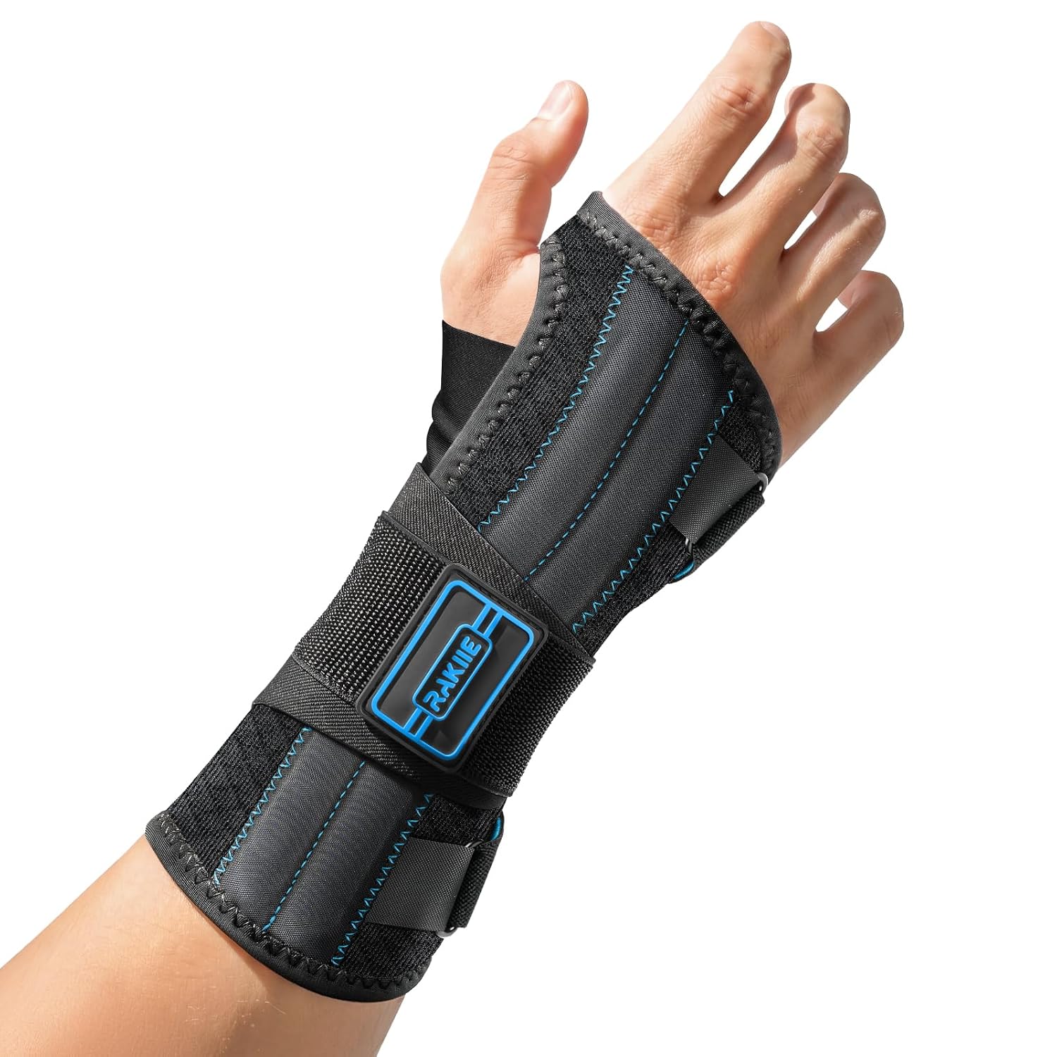 Detalle de Rakiie ESP016 Carpal Tunnel Wrist Brace, Right Hand, Medium, Blue