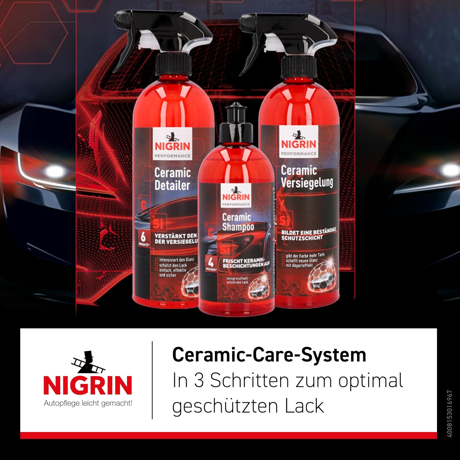 Thumbnail 5 de NIGRIN Performance Ceramic Versiegelung – intensive Leuchtkraft, Hochglanz, 750 ml, rot