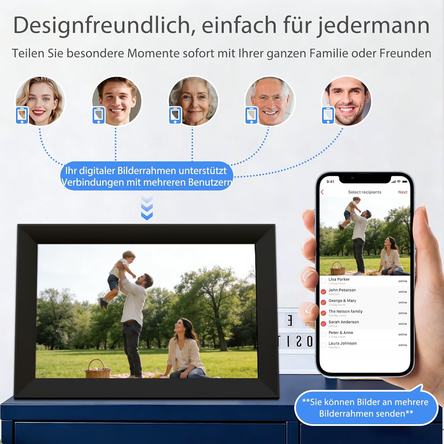 Thumbnail 6 de Frameo Digitaler Bilderrahmen WLAN 10,1 Zoll (1280×800, IPS Touch) mit 32 GB