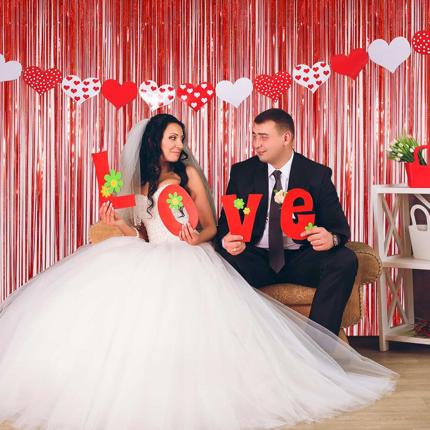 Detalle de Valentines Day Backdrop 3.2 ft x 8 ft 🎉
