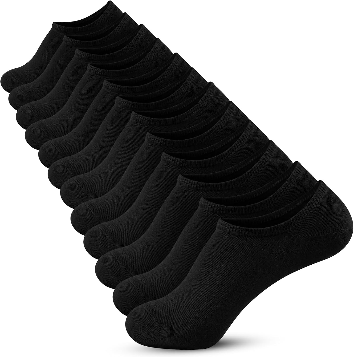 Detalle de OFFCUP 1 Bamboo Trainer Socks, 6-Pair Non-Slip No-Show Multipack