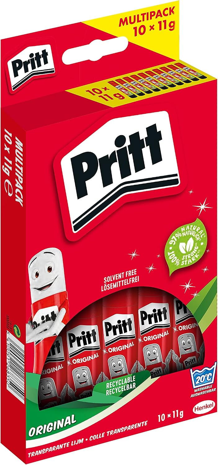 Detalle 2 de Pritt Klebestift 5x43g – sicherer Bastelkleber für Schule und Büro, kinderfreundlich