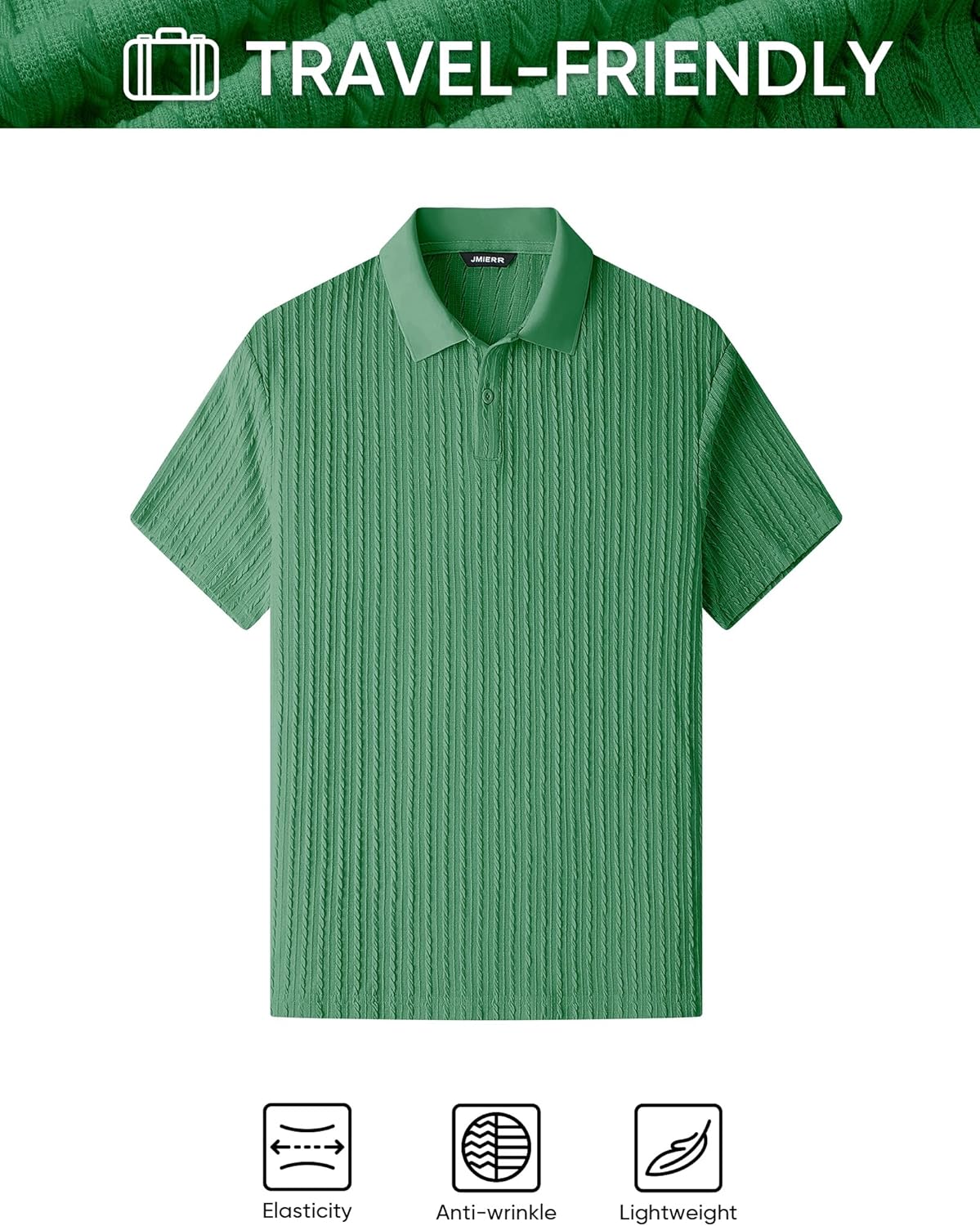 Thumbnail 5 de JMIERR Mens Casual Polo Shirt: Vintage Knit Summer Polo