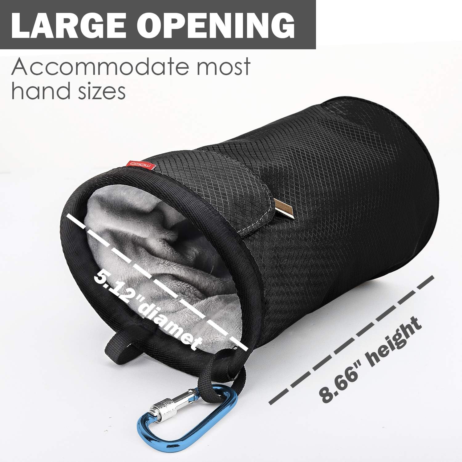 Detalle de MoKo Chalk Bag: Drawstring Rock Climbing Chalk Bag for Bouldering