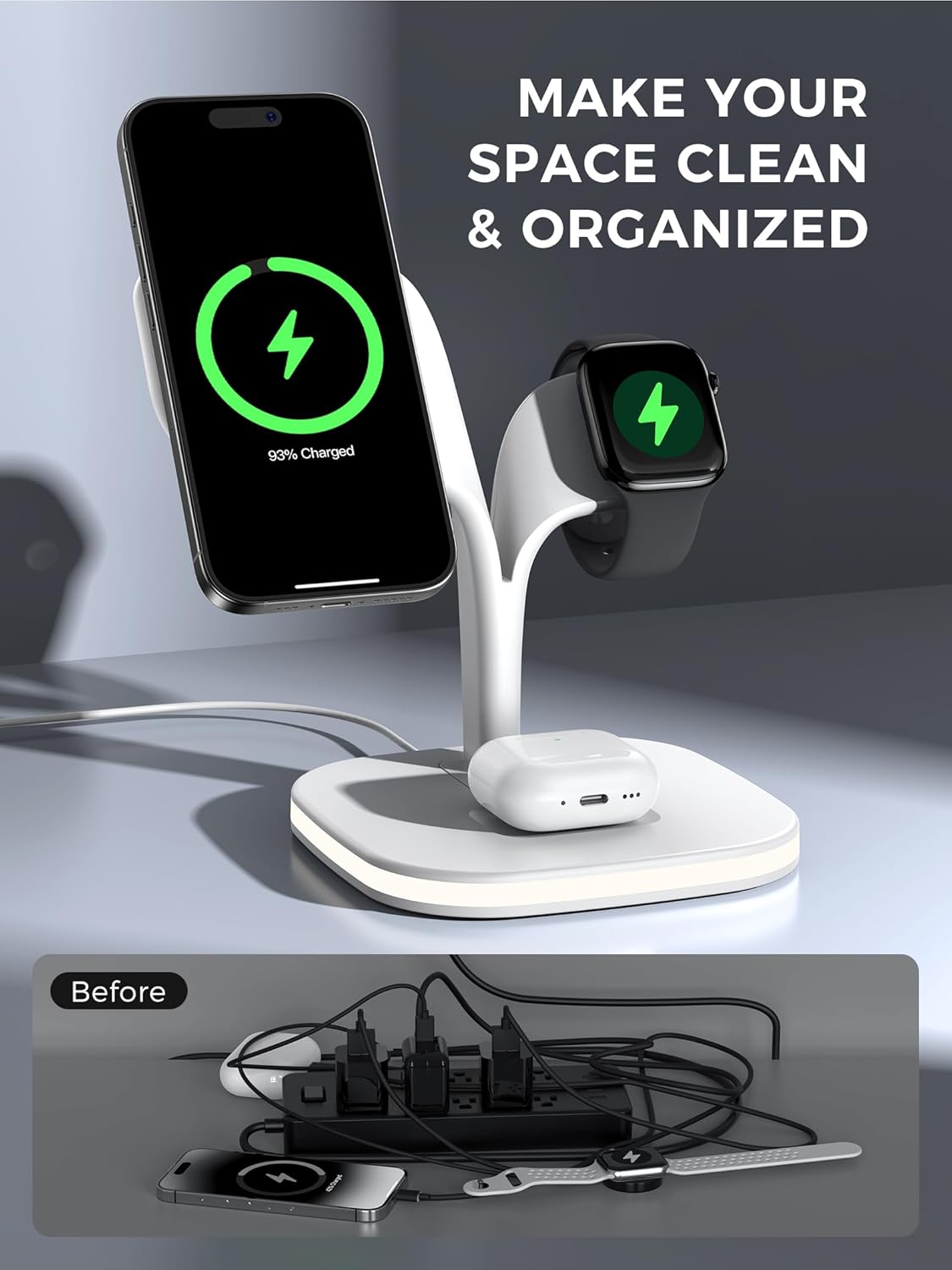 Thumbnail 2 de 3 in 1 Wireless Charging Station 20W for Apple devices