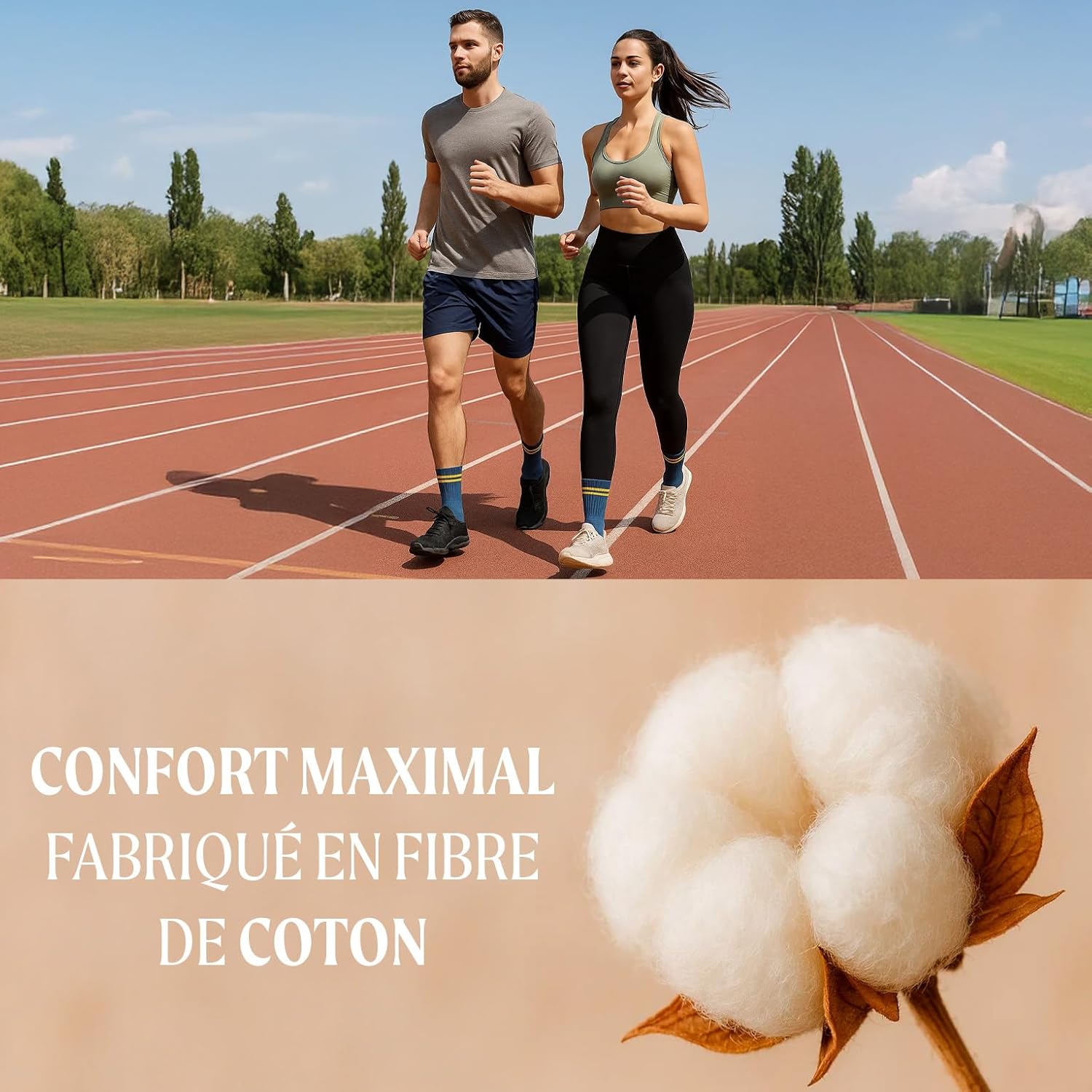 Thumbnail 2 de CALZITALY Pack de 2–4 paires: Chaussettes sport unisexes en coton, MADE IN ITALY