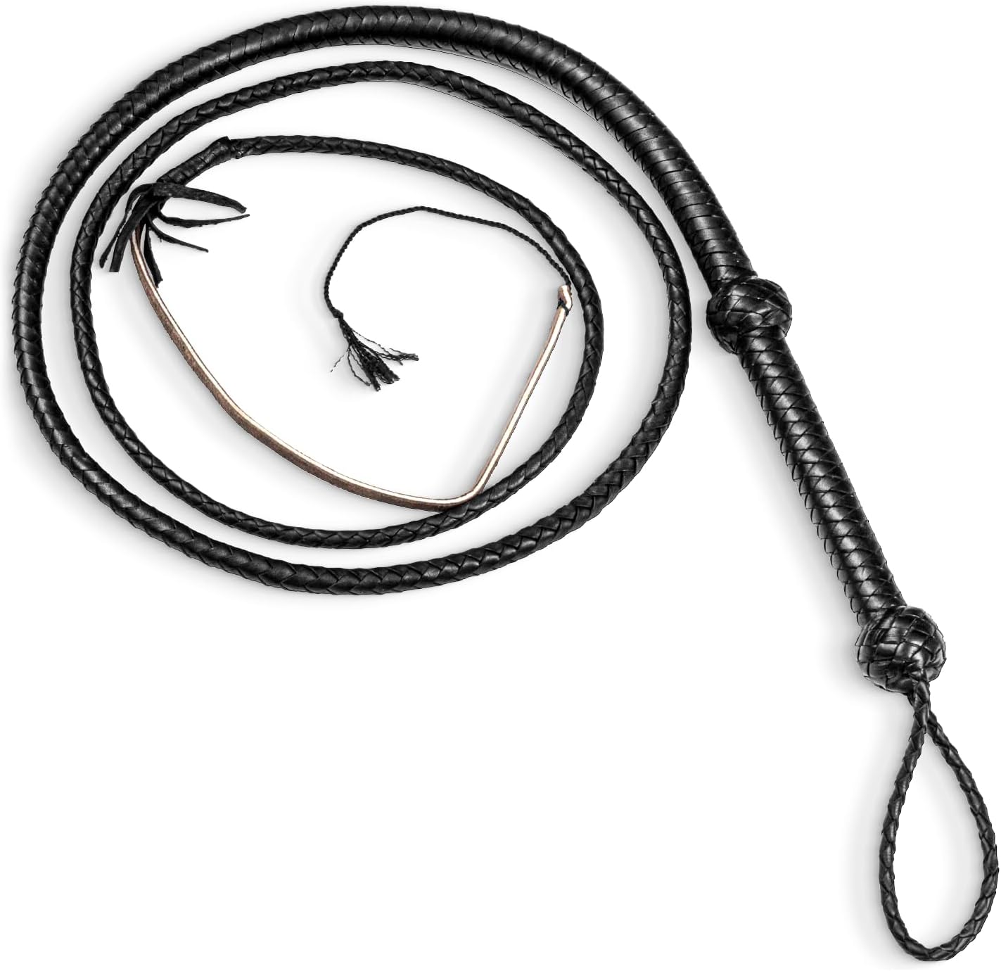 Detalle de Indiana Jones Style Bull Whip, bicz ze skóry bydlęcej, 8 splotów, 1,2 m