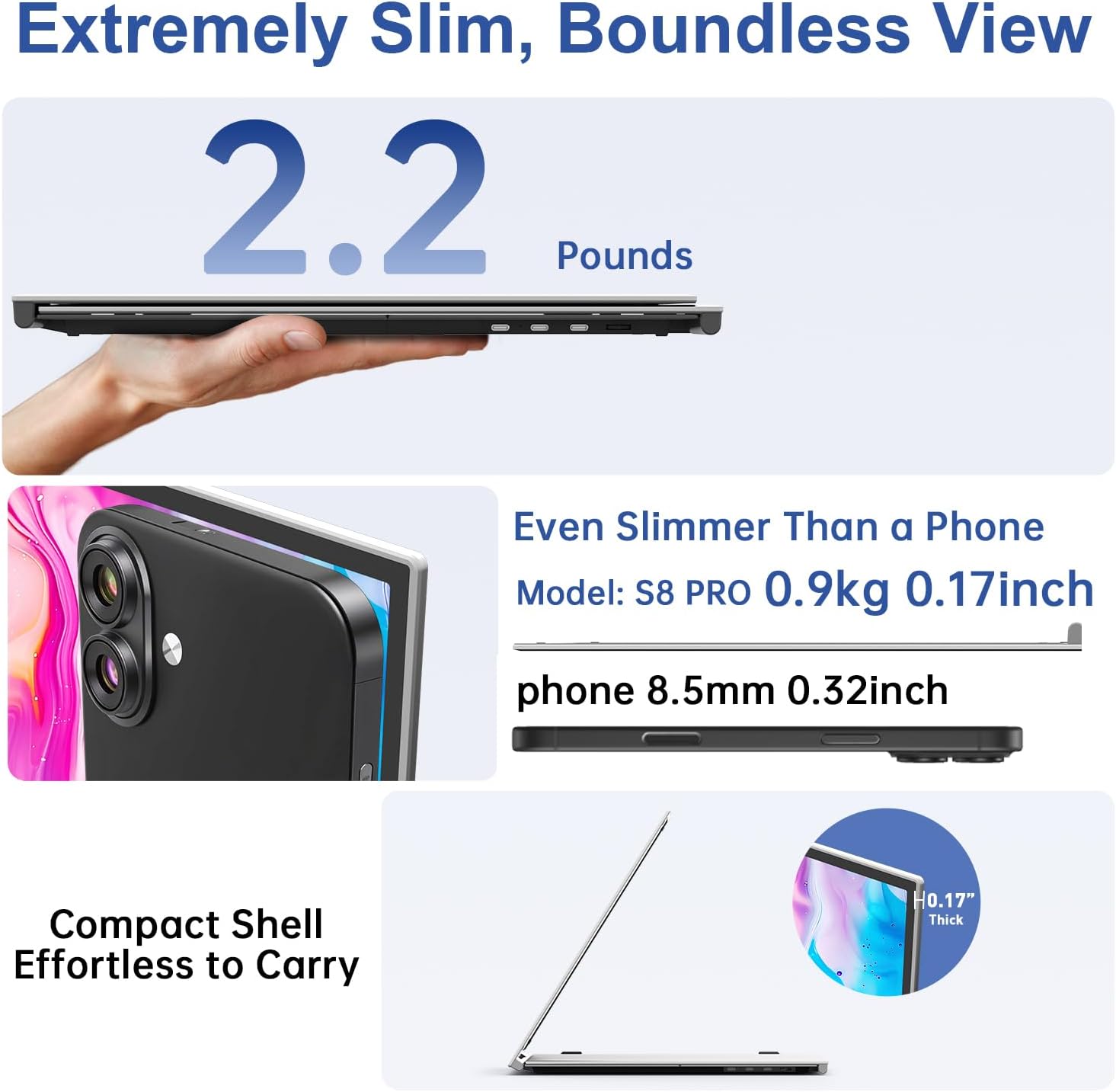 Thumbnail 2 de Teamgee 14" Laptop Bildschirm Extender für 13,3–17,3" Notebooks (IPS, FHD 1080p, 0,9 kg)
