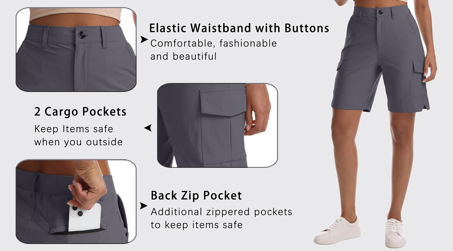 Detalle de Zsenoxaxi Women's Hiking Shorts