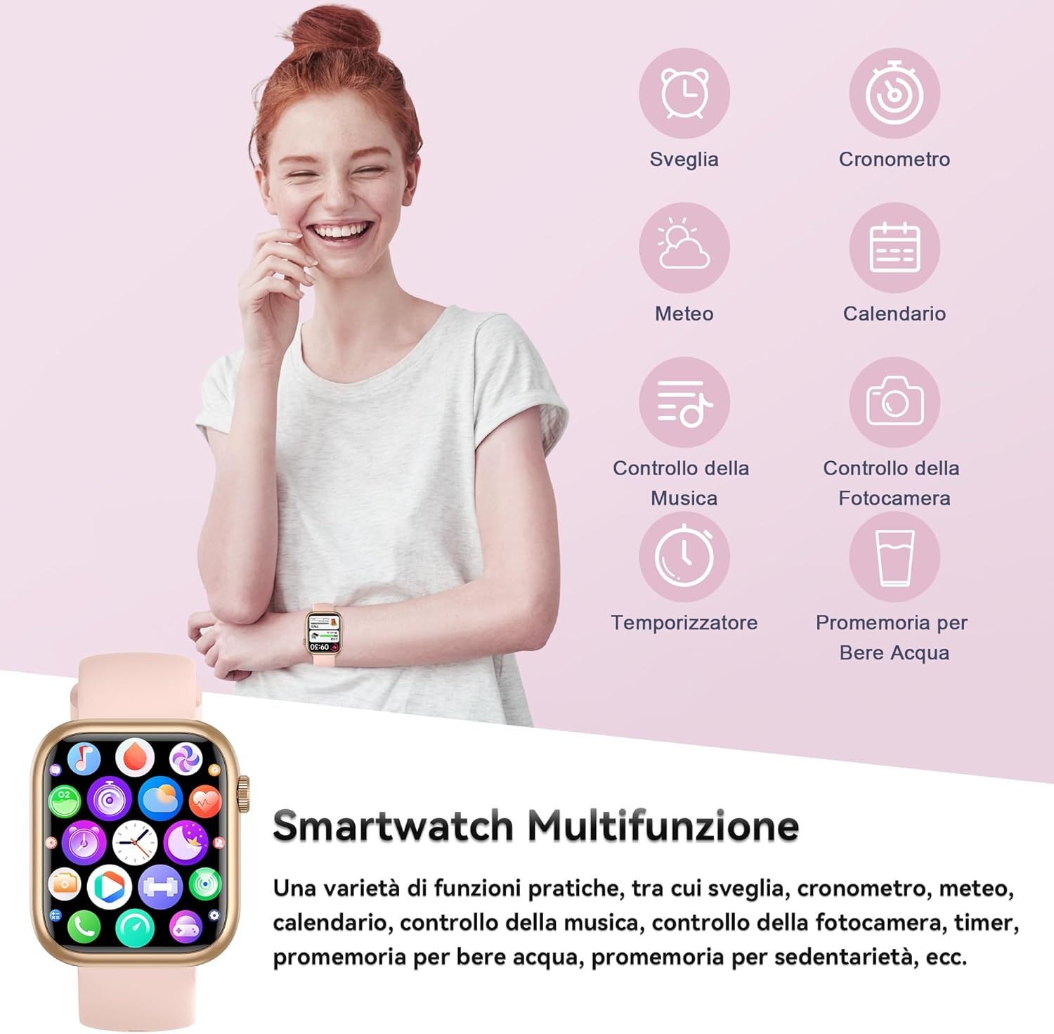 Thumbnail 4 de Smartwatch Uomo Donna 1.83'' con Chiamata Bluetooth e Monitoraggio Salute – IP68