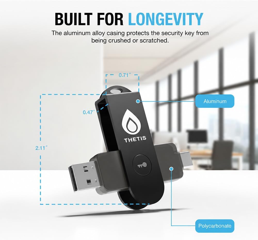 Thumbnail 6 de Thetis PRO FIDO2 Key MB000493, USB-A/USB-C Security Key with NFC