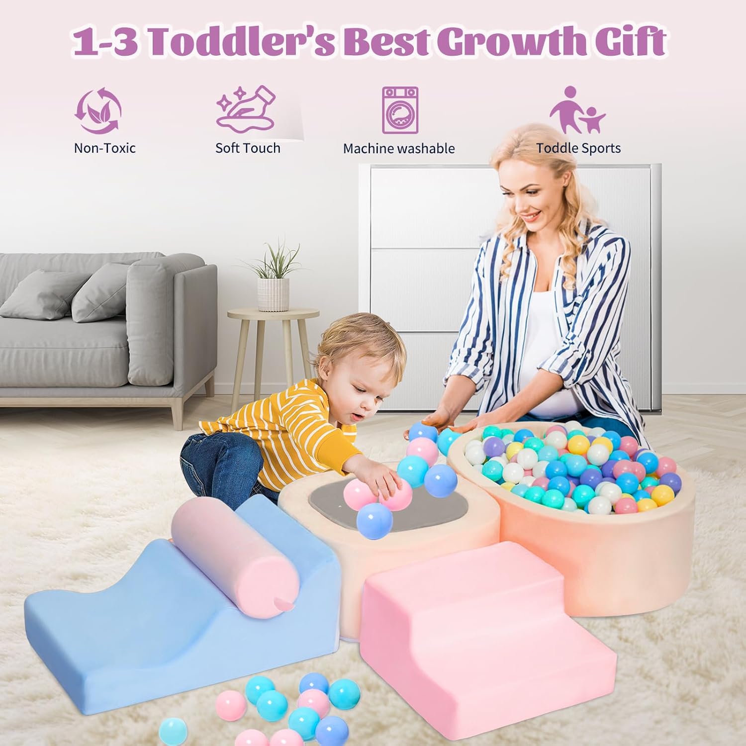 Thumbnail 3 de MIND&ACTION 6-Piece Toddler Climbing Toys 6pcs