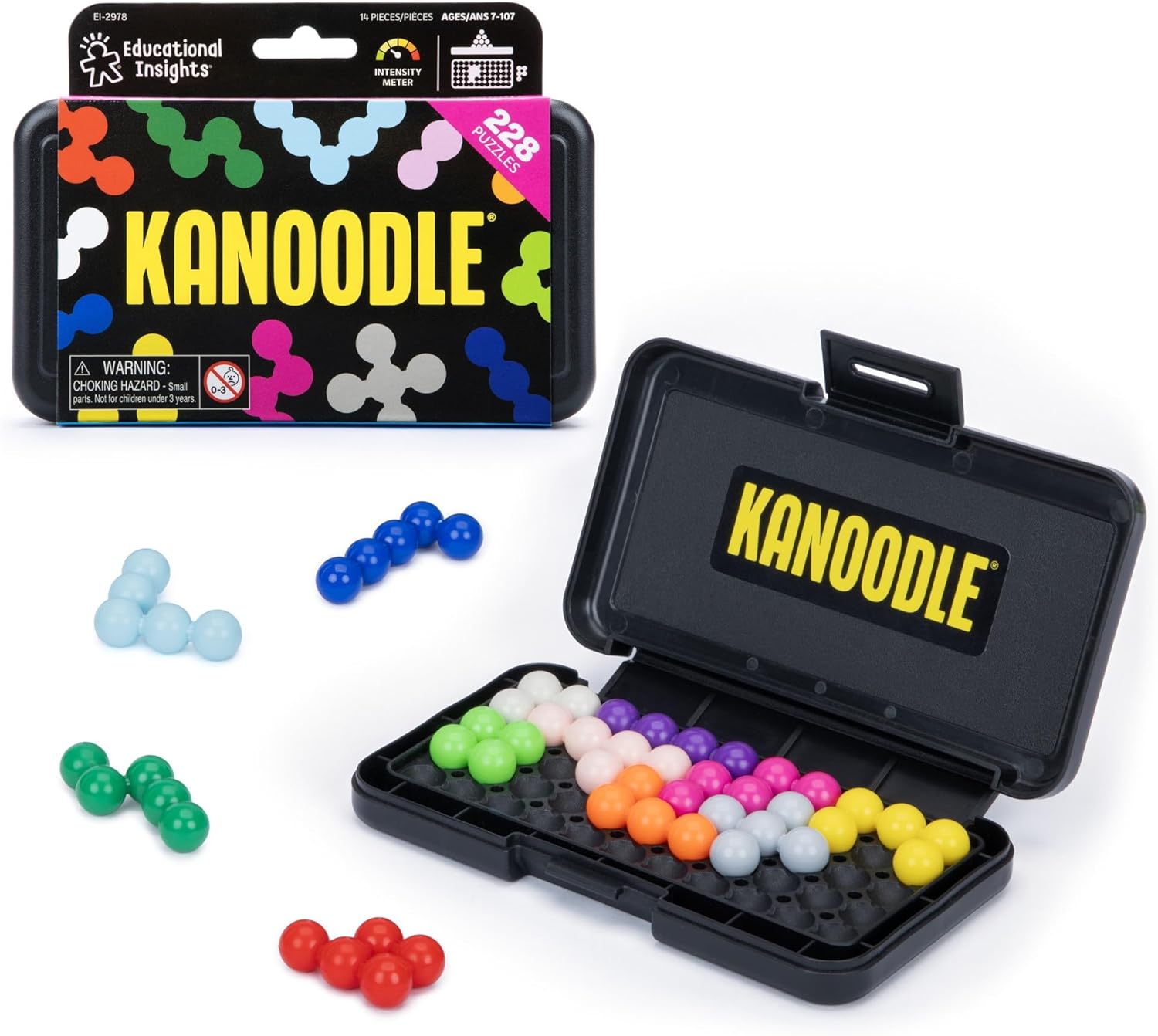 Detalle de Learning Resources Kanoodle Puzzle Logico Multicolore 200 Sfide – 12 pezzi, gioco portatile per bambini dai 7 anni