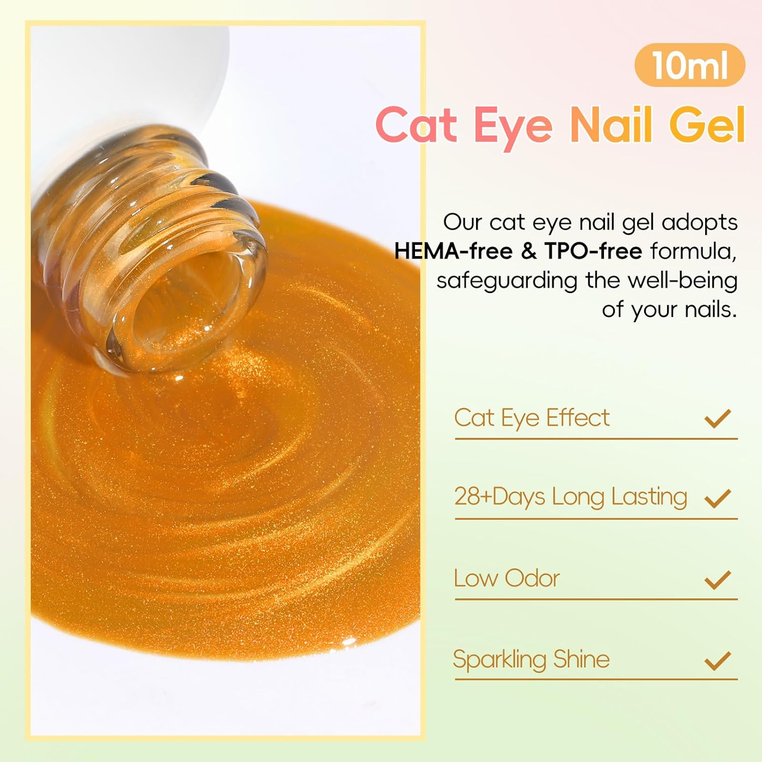 Thumbnail 2 de PEACECOLOR Vernis Semi Permanent Magnétique 10ML – Kit 6 teintes Cat Eye avec aimants