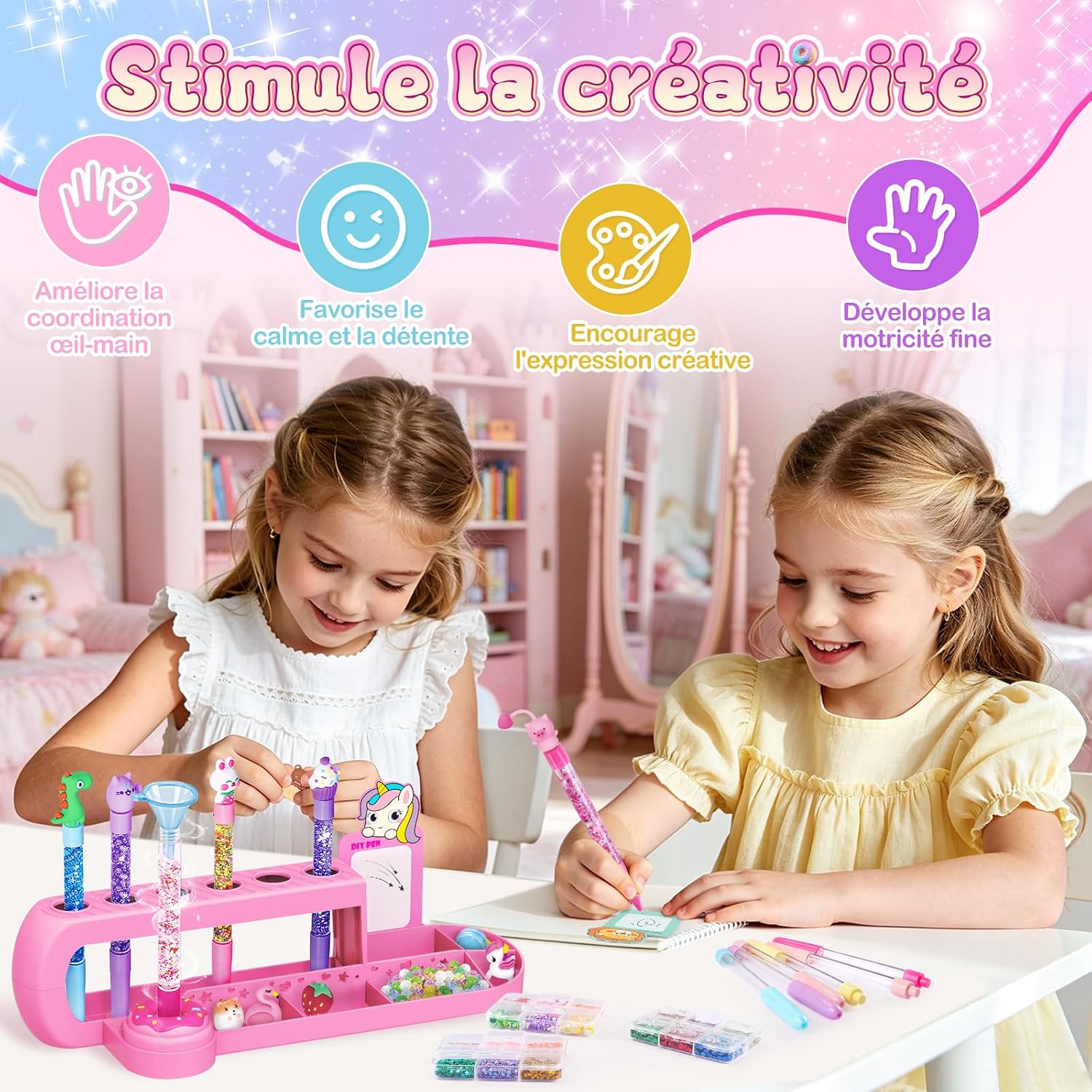 Detalle de Yellcetoy Fabrique à Stylo avec 70+ Accessoires — Atelier créatif pour enfants 6–12 ans