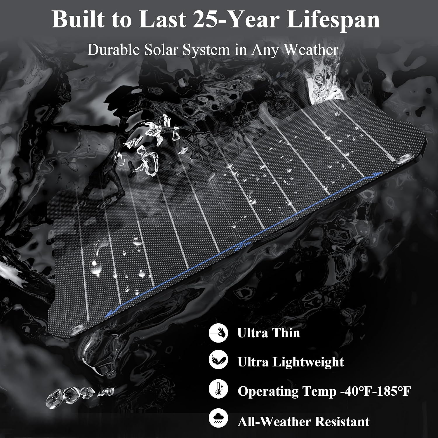 Detalle de Voltset 30W Solar Panel Car Battery Charger: 12V ETFE Waterproof Trickler and Maintainer