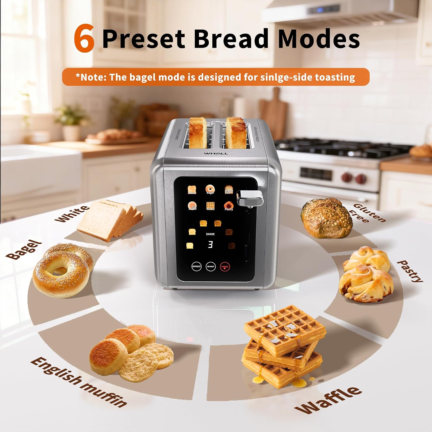 Thumbnail 2 de WHALL Touchscreen Toaster, 2-Slice