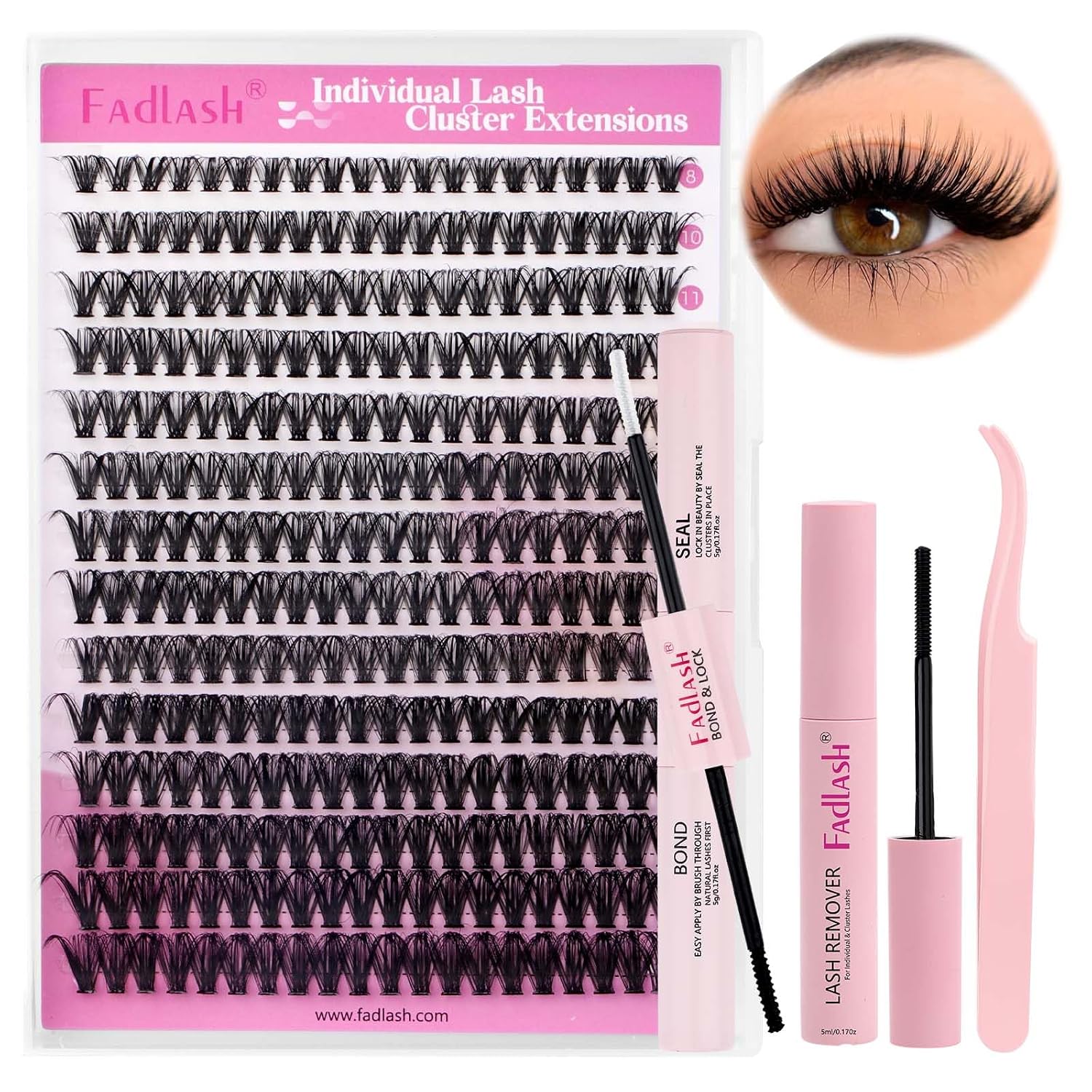 Detalle de FADLASH DIY Wimpernverlängerung Set 240 Cluster